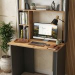 Bremen Çalışma Masası Kitaplık Raf Çam-Antrasit BR2-AA