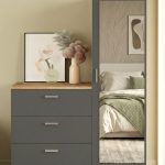 Nancy Aynalı Şifonyer Gardırop Çam-Antrasit CC6-AA