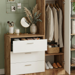 Nancy Aynalı Şifonyer Gardırop Çam-Beyaz CC6-AW