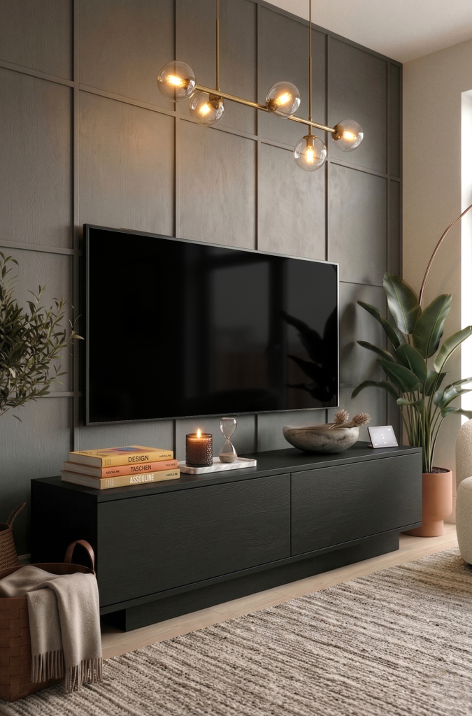 Fonda Tv Ünitesi Sehpası Ağaç Dokulu Siyah FN1-LB