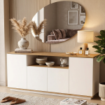 Future Konsol 4 Kapaklı Raflı 180cm Çam-Beyaz FR15-AW