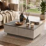 Luvio Orta Sehpa 2 Kapaklı Beton-Taş LV17-GT