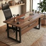 Marken A Ofis Çalışma Masası Metal Ayaklı Barok 180cm*90cm MN01-BA