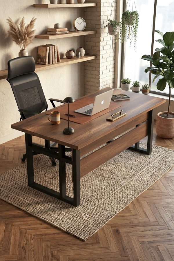 Marken A Ofis Çalışma Masası Metal Ayaklı Barok 180cm*90cm MN01-BA