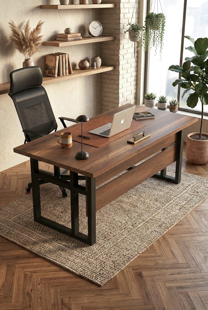 Marken A Ofis Çalışma Masası Metal Ayaklı Barok 180cm*90cm MN01-BA