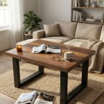 Marken B Ofis Sehpası Metal Ayaklı Barok MN02-BA