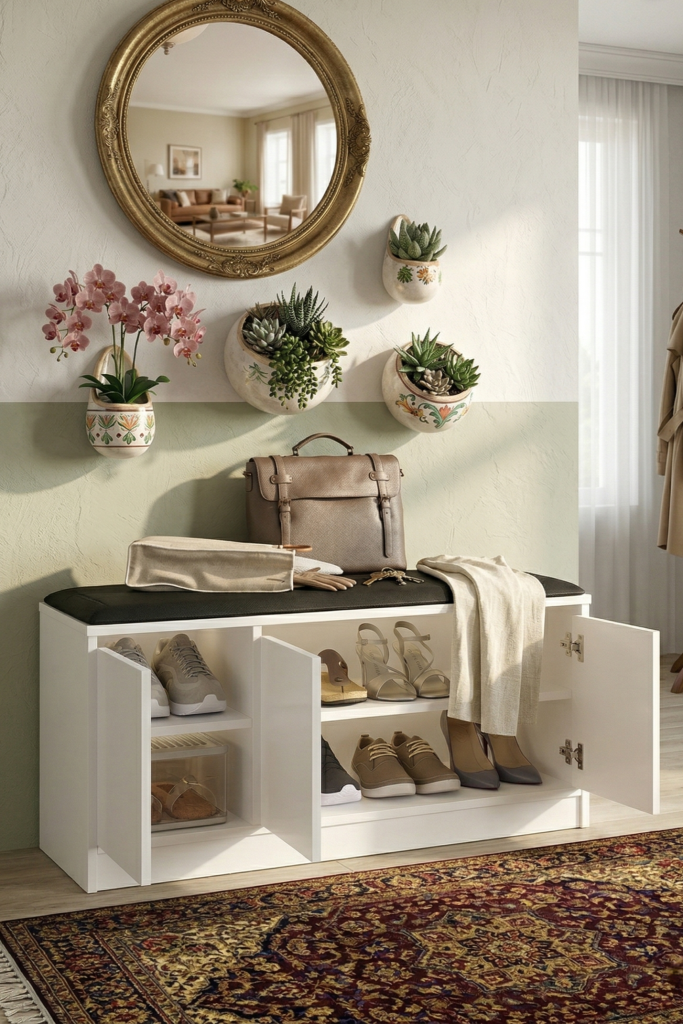 More Puflu Ayakkabılık 3 Kapaklı Dolap 90cm Beyaz MR2-W