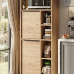 Ocean Mutfak Kiler Dolabı Mikrodalga 2 Kapaklı Raflı Metal Ayaklı Sepet ON10A-S