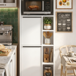 Ocean Mutfak Kiler Dolabı Mikrodalga 2 Kapaklı Raflı Metal Ayaklı Beyaz ON10A-W