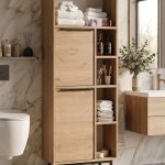 Ocean Banyo Dolabı Çok Amaçlı Dolap 2 Kapaklı Metal Ayaklı Sepet ON10C-S