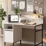 Ocean Çalışma Masası Raflı Dolaplı Metal Ayaklı  Beyaz ON16-W