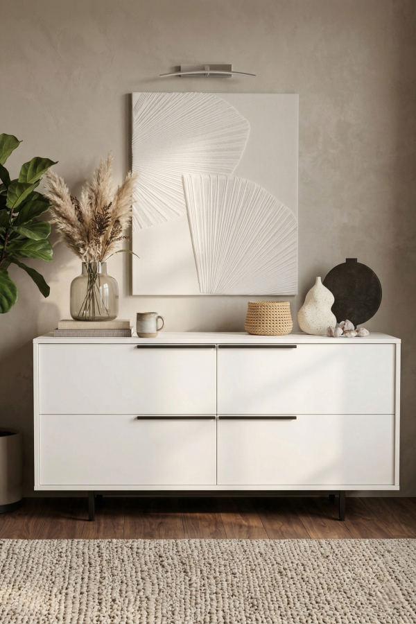 Ocean Konsol 4 Kapaklı Metal Ayaklı 160cm Beyaz ON3-W