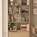 Ocean Kitaplık Raf Metal Ayaklı 176cm Kapaklı Sepet ON4-S