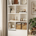 Ocean Kitaplık Raf Metal Ayaklı 176cm Kapaklı Beyaz ON4-W