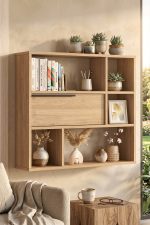 Ocean Duvar Rafı Kitaplık Kapaklı Sepet ON5-S