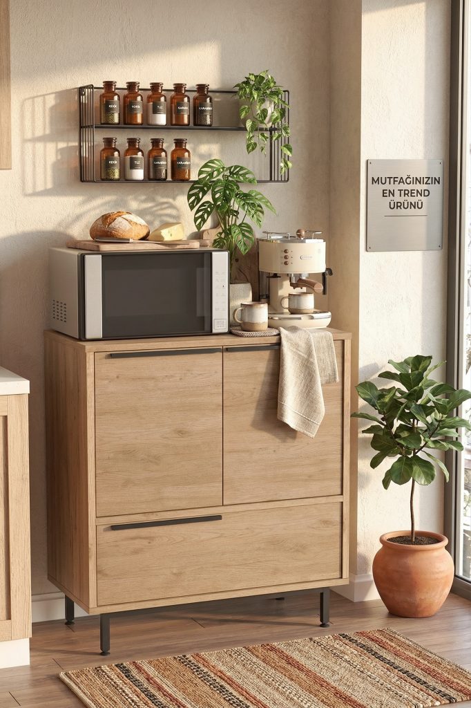 Ocean Mutfak Dolabı Mikrodalga 3 Kapaklı Metal Ayaklı Sepet ON8A-S