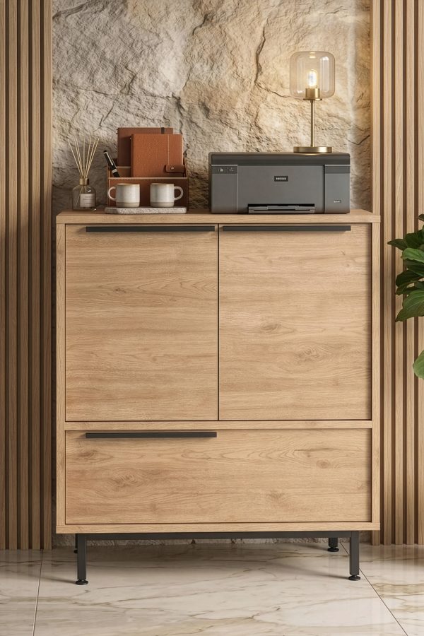 Ocean Ofis Dolabı 3 Kapaklı Metal Ayaklı Sepet ON8B-S