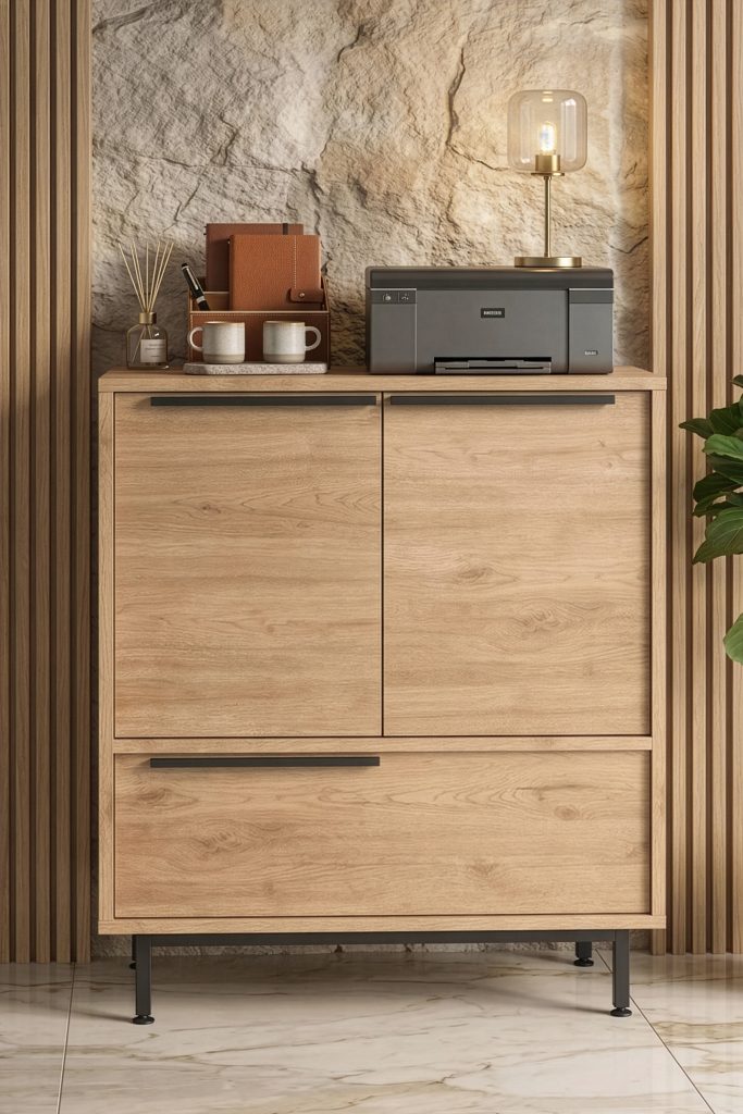 Ocean Ofis Dolabı 3 Kapaklı Metal Ayaklı Sepet ON8B-S