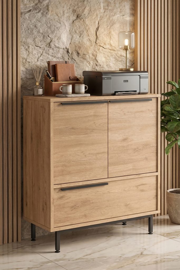 Ocean Ofis Dolabı 3 Kapaklı Metal Ayaklı Sepet ON8B-S