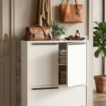 Ocean Ayakkabılık Çok Amaçlı Dolap 3 Kapaklı Metal Ayaklı Beyaz ON8C-W