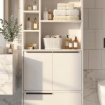 Ocean Banyo Dolabı Çok Amaçlı Dolap 3 Kapaklı Metal Ayaklı Beyaz ON9C-W