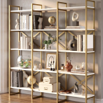 Voyage Gold Metal Kitaplık 5 Raflı Geniş 3 Bölme 175cm Beyaz VG6-W