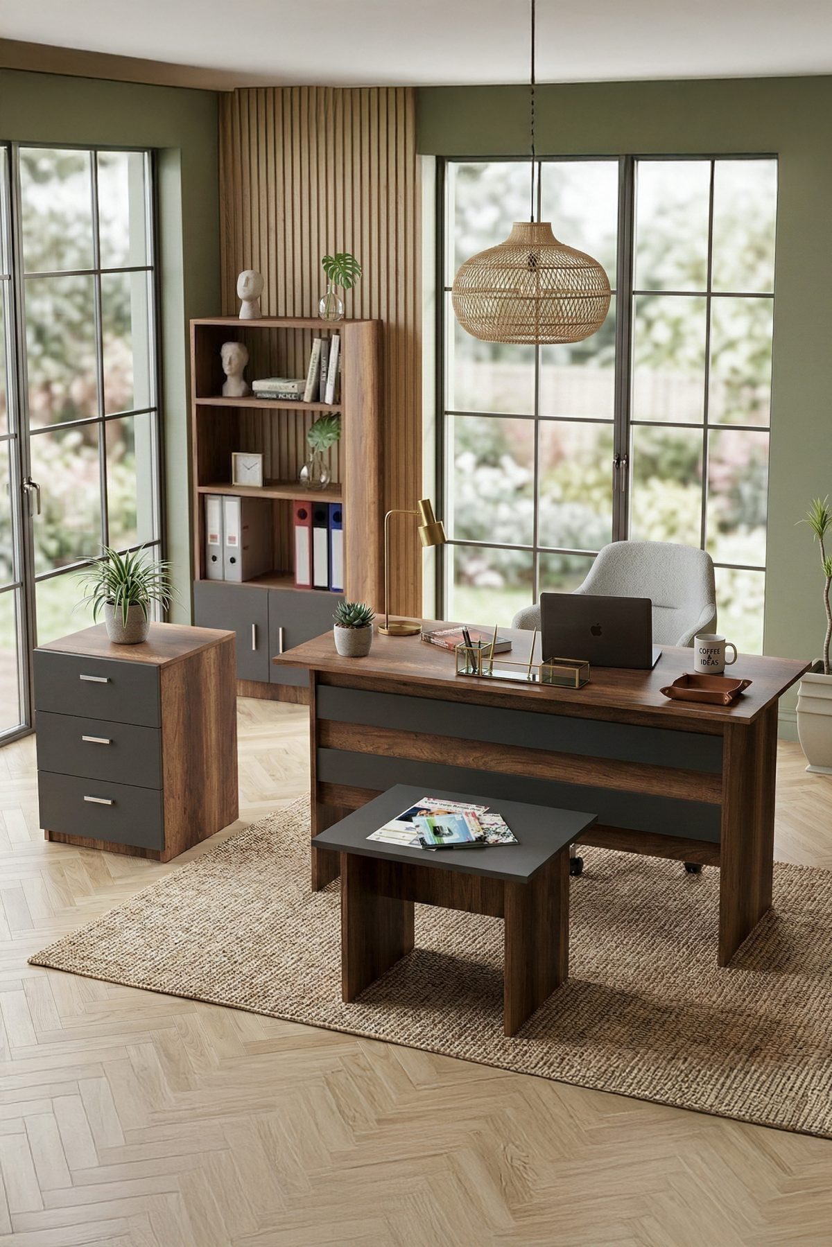 Vario ABCD Ofis Büro Masa Takımı Barok-Antrasit VO11-BA