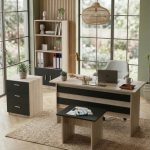 Vario ABCD Ofis Büro Masa Takımı Meşe-Siyah VO11-OB