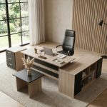 Vario ABCF Ofis Büro Masa Takımı Meşe-Siyah VO13-OB