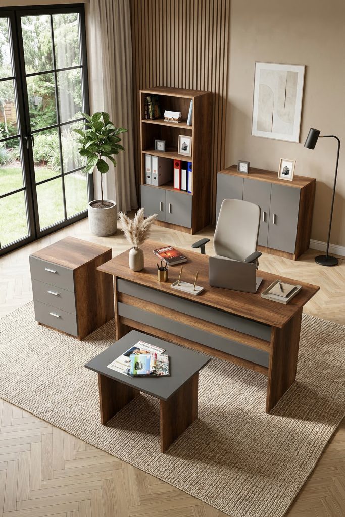 Vario ABCDE Ofis Büro Masa Takımı Barok-Antrasit VO14-BA