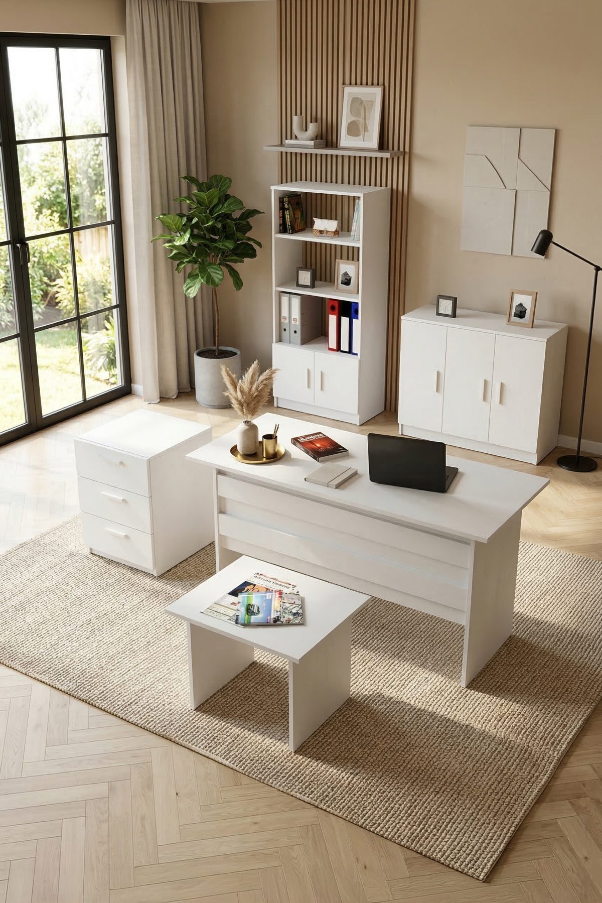 Vario ABCDE Ofis Büro Masa Takımı Beyaz VO14-W