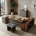 Vario ABCEF Ofis Büro Masa Takımı Barok-Antrasit VO16-BA