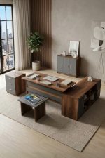 Vario ABCEF Ofis Büro Masa Takımı Barok-Antrasit VO16-BA