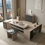 Vario ABCEF Ofis Büro Masa Takımı Meşe-Siyah VO16-OB