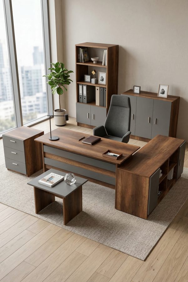 Vario ABCDEF Ofis Büro Masa Takımı Barok-Antrasit VO17-BA