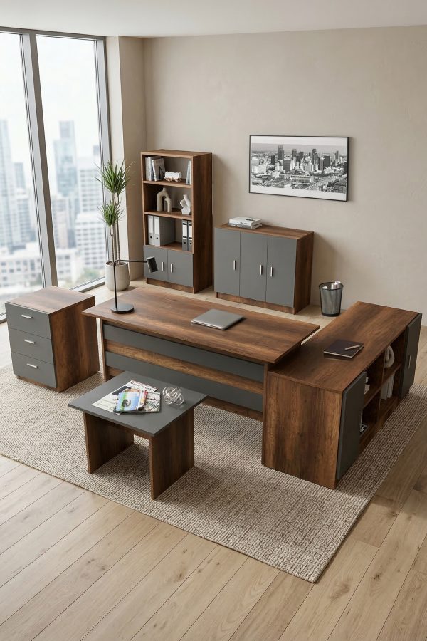Vario ABCDEF Ofis Büro Masa Takımı Barok-Antrasit VO17-BA