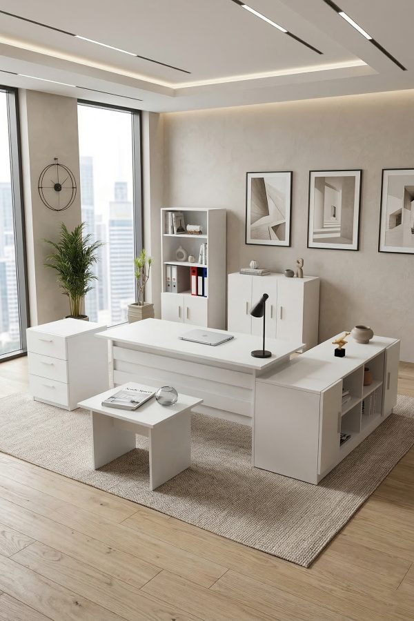 Vario ABCDEF Ofis Büro Masa Takımı Beyaz VO17-W