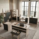 Vario ABCDEFG Ofis Büro Masa Takımı Meşe-Siyah VO18-OB