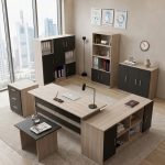 Vario ABCDEFG2 Ofis Büro Masa Takımı Meşe-Siyah VO19-OB