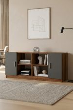 Vario F Ofis Kapaklı Kitaplık Dolap Barok-Antrasit VO6-BA