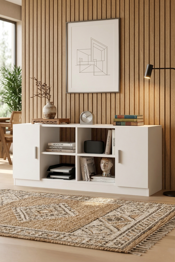 Vario F Ofis Kapaklı Kitaplık Dolap Beyaz VO6-W