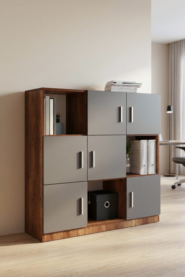 Vario G Ofis Klasör Dolabı Kitaplık Barok-Antrasit VO7-BA