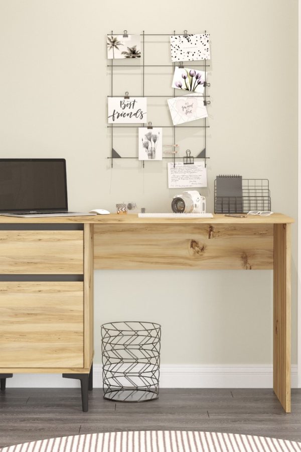 Aristo Çalışma Masası Çekmeceli Kapaklı Keçe-Antrasit AR8-KA