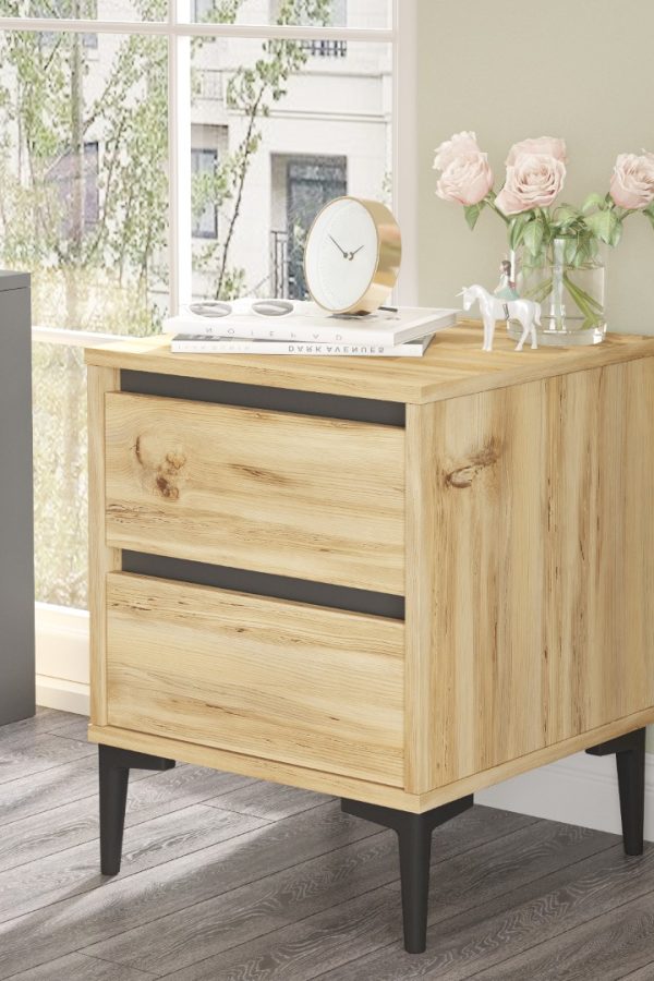 Aristo Komodin 2 Çekmeceli Keçe-Antrasit AR6-KA