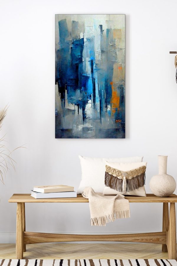 Art Serisi Uv Baskı Tablo Mavi 50cm*90cm AT14-W