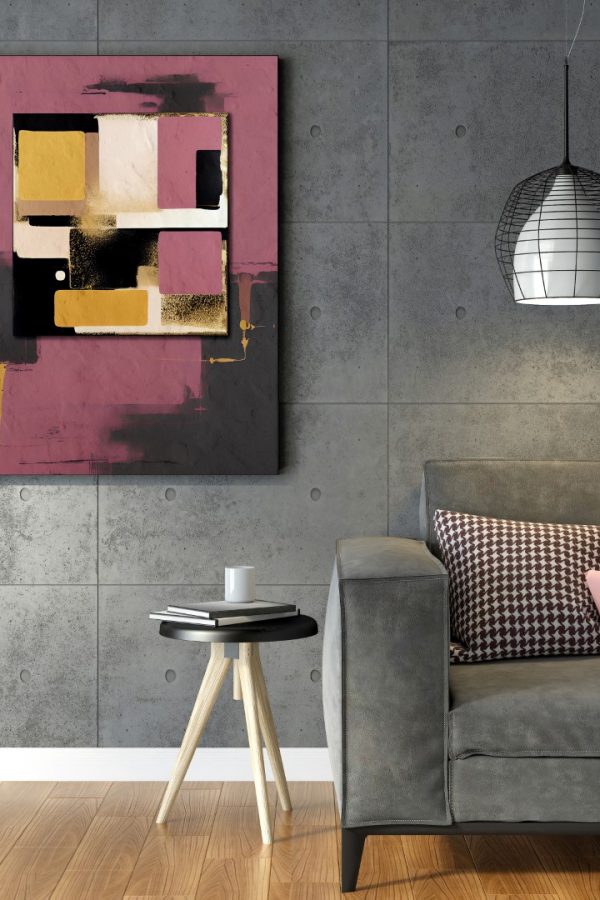 Art Serisi Uv Baskı Tablo Pembe 60cm*45cm AT4-W