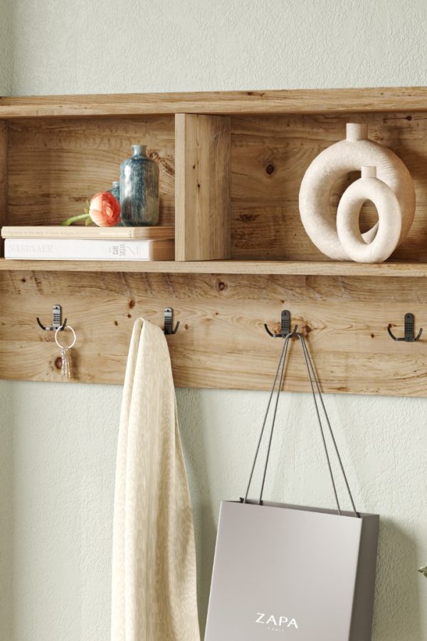 Brian Elbise Askılık Portmanto Raflı 92cm Atlantik Çam BN1-A