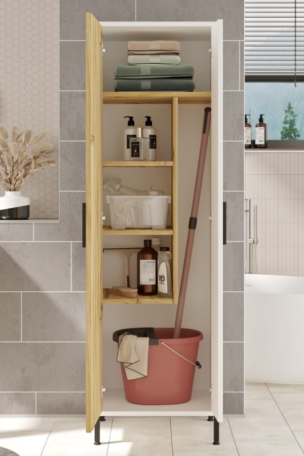 Daisy Çok Amaçlı Dolap Vileda Banyo Dolabı Keçe-Beyaz DY1-WK