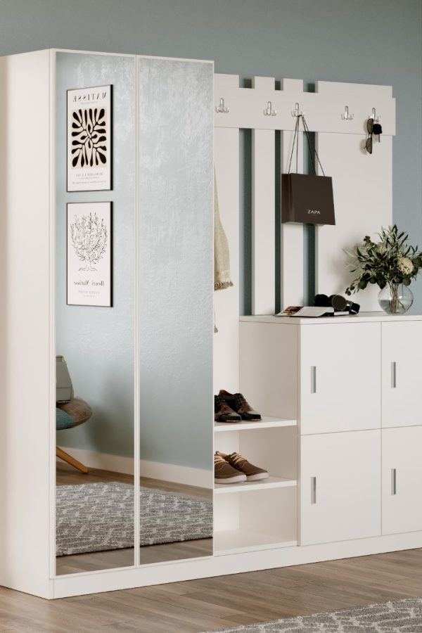 Gibson Vestiyer Portmanto Ayakkabılık Beyaz