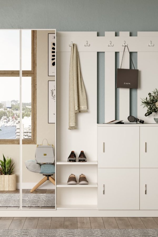 Gibson Vestiyer Portmanto Ayakkabılık Beyaz